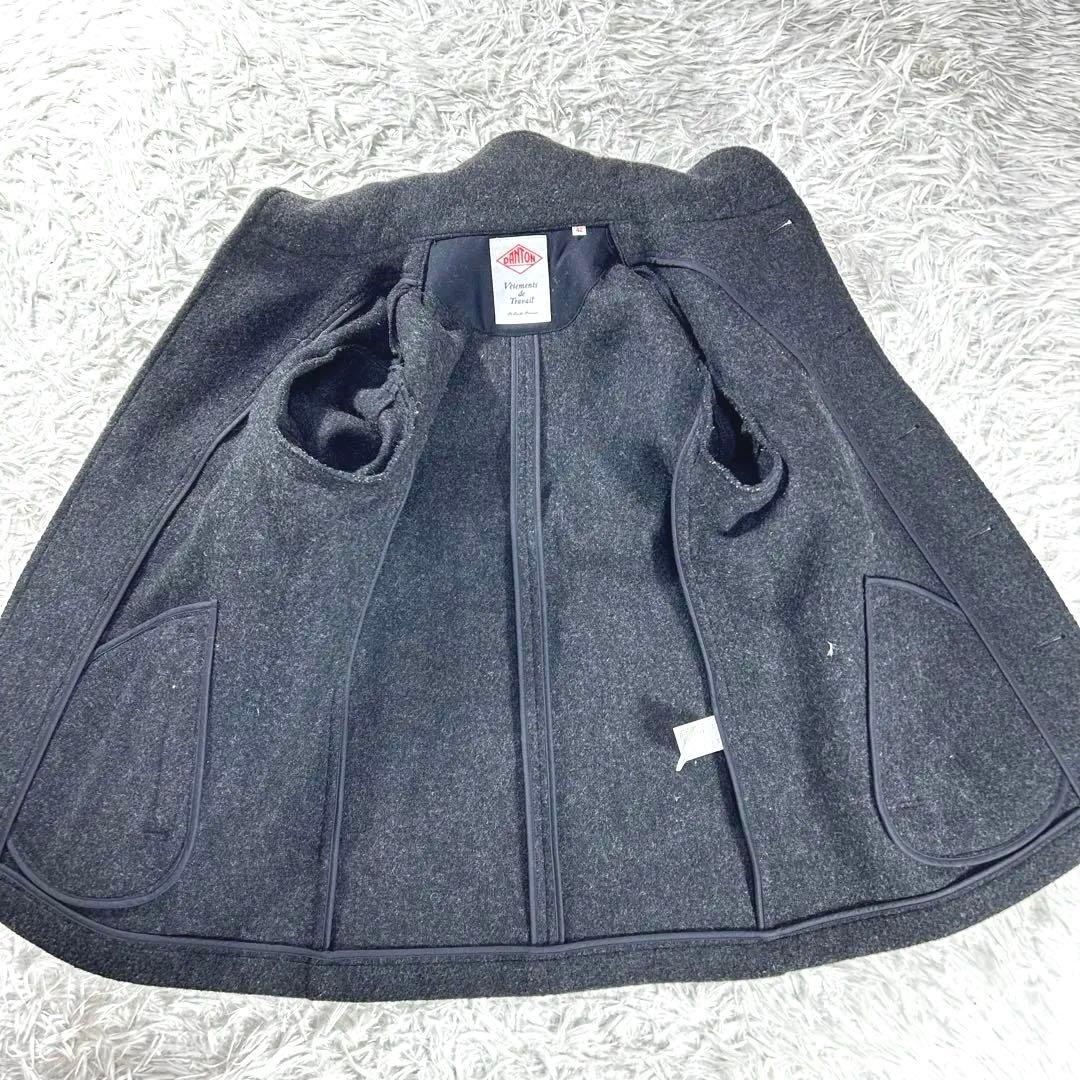 極美品 ダントン XL ウールモッサコート 丸襟 グレー 希少サイズ　42