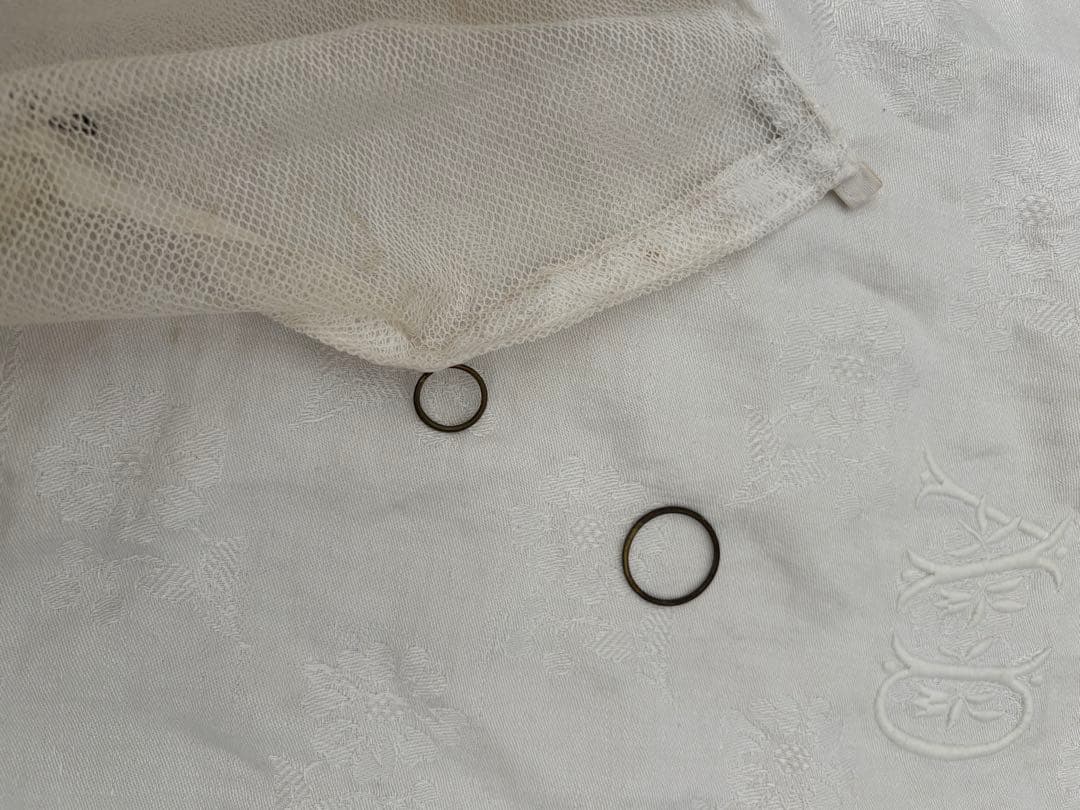 フランスアンティーク レース カフェカーテン リング付き