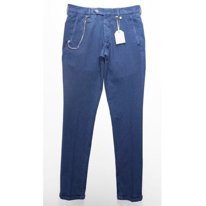 交渉済新品SANTANIELLOサンタニエッロロゴチェーン伊ネイビーパンツ46