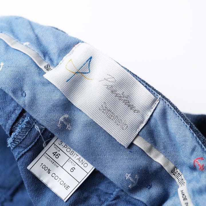 交渉済新品SANTANIELLOサンタニエッロロゴチェーン伊ネイビーパンツ46