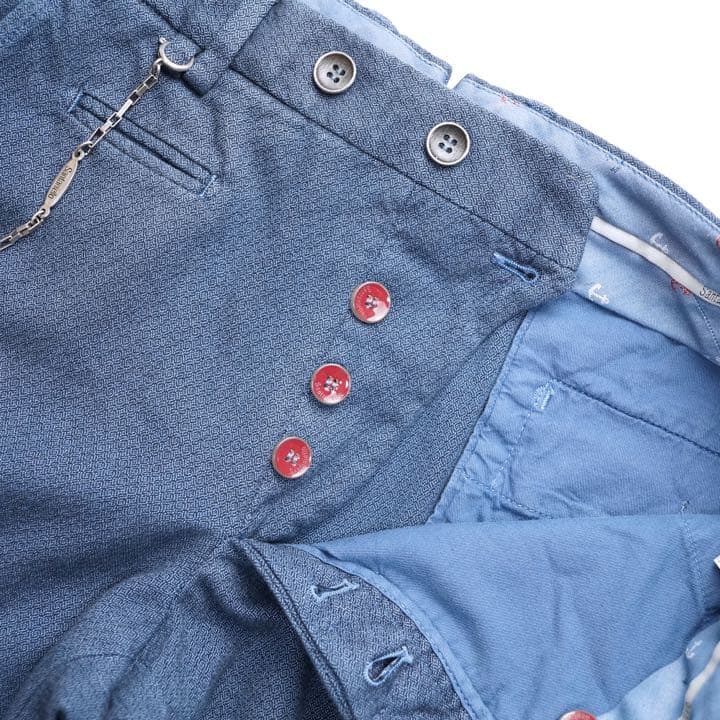 交渉済新品SANTANIELLOサンタニエッロロゴチェーン伊ネイビーパンツ46