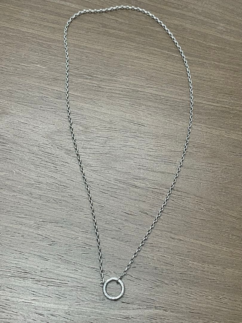 アガット　シルバー ダイヤモンドネックレス（45センチ）