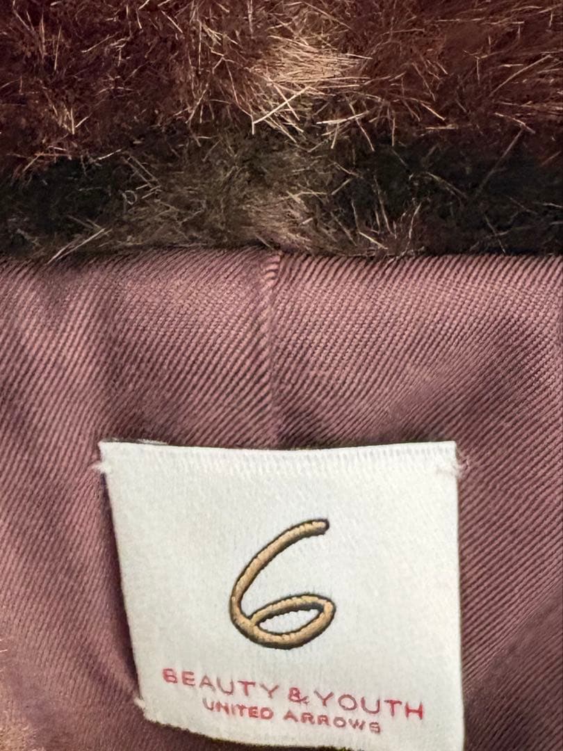 6 ROKU フェイクミンクファーコート