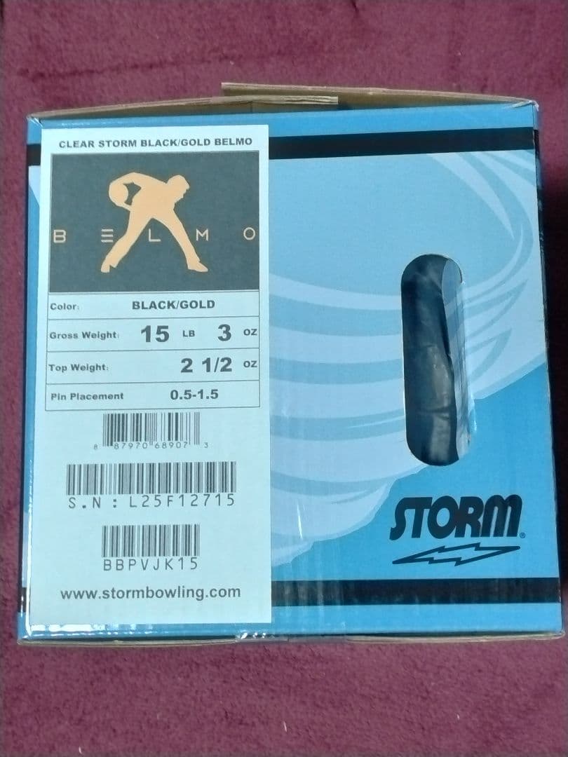 【新品】クリア・ストーム・ブラック・ゴールド・ベルモ　15ポンド　スペアボール