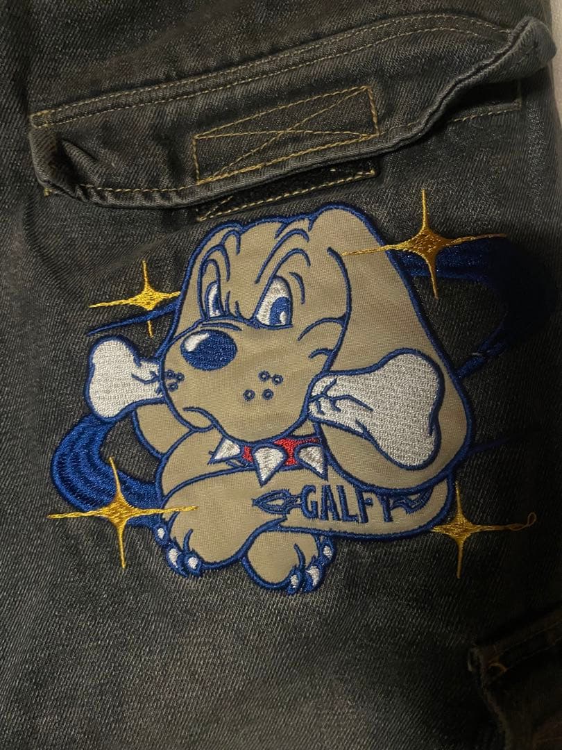 GALFY ダーティーデニムワイドカーゴ ブラウン L 中型犬