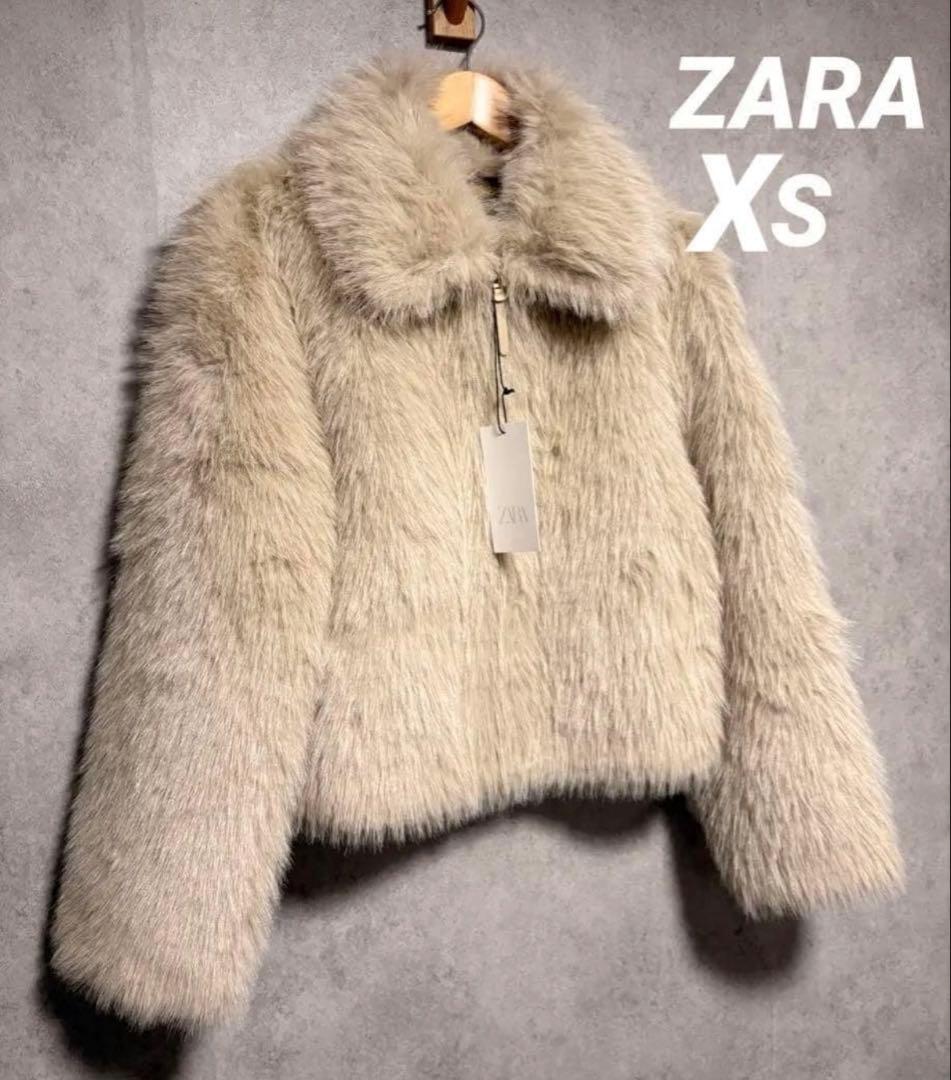 ZARA ザラ ダブルフェイス フェイクファージャケット XS