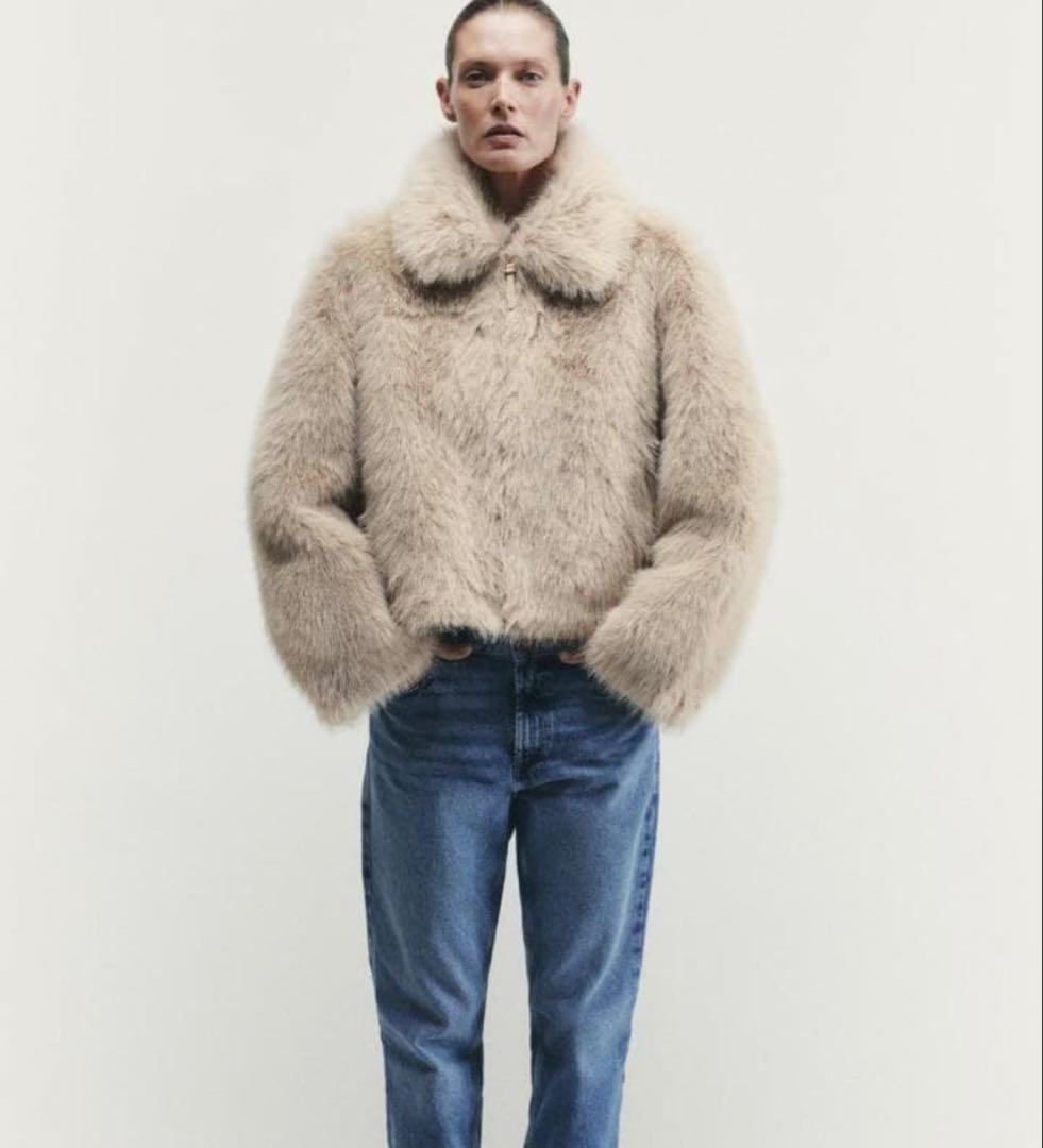 ZARA ザラ ダブルフェイス フェイクファージャケット XS