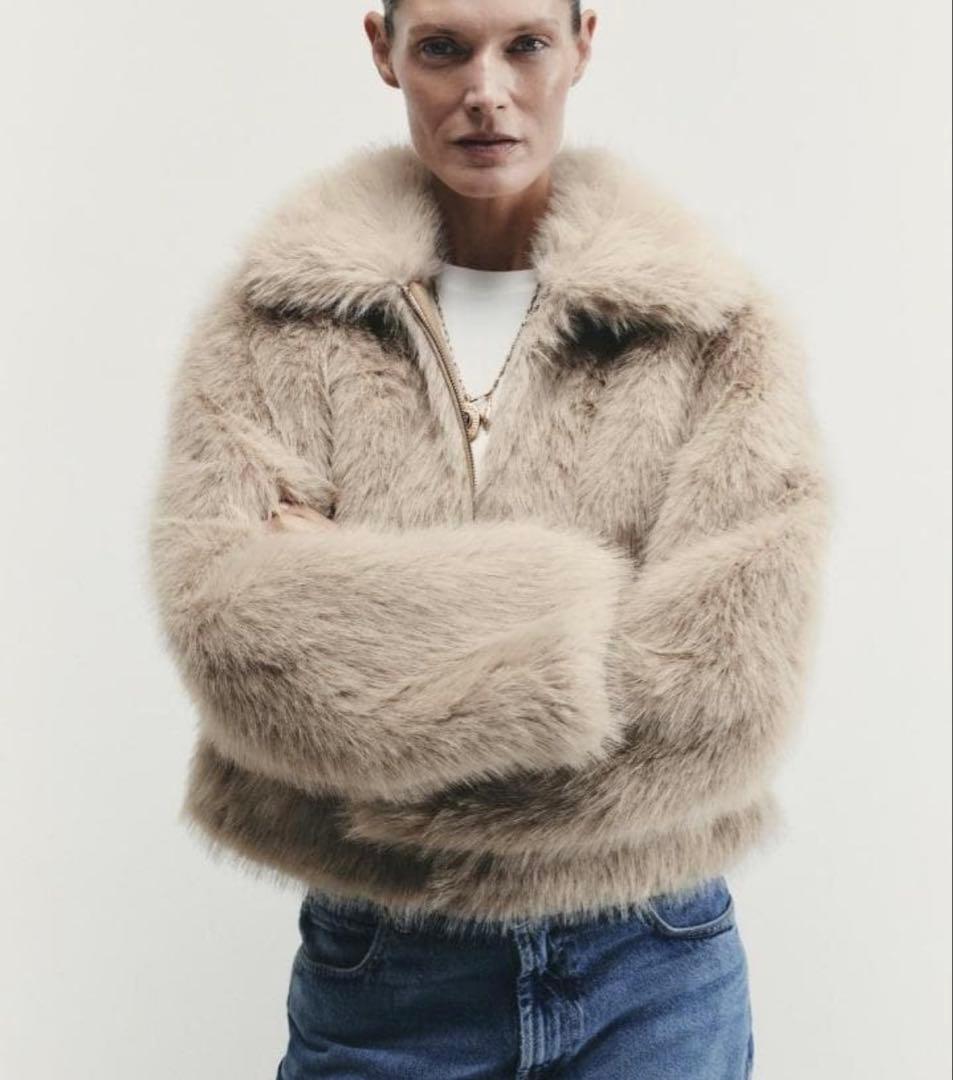 ZARA ザラ ダブルフェイス フェイクファージャケット XS