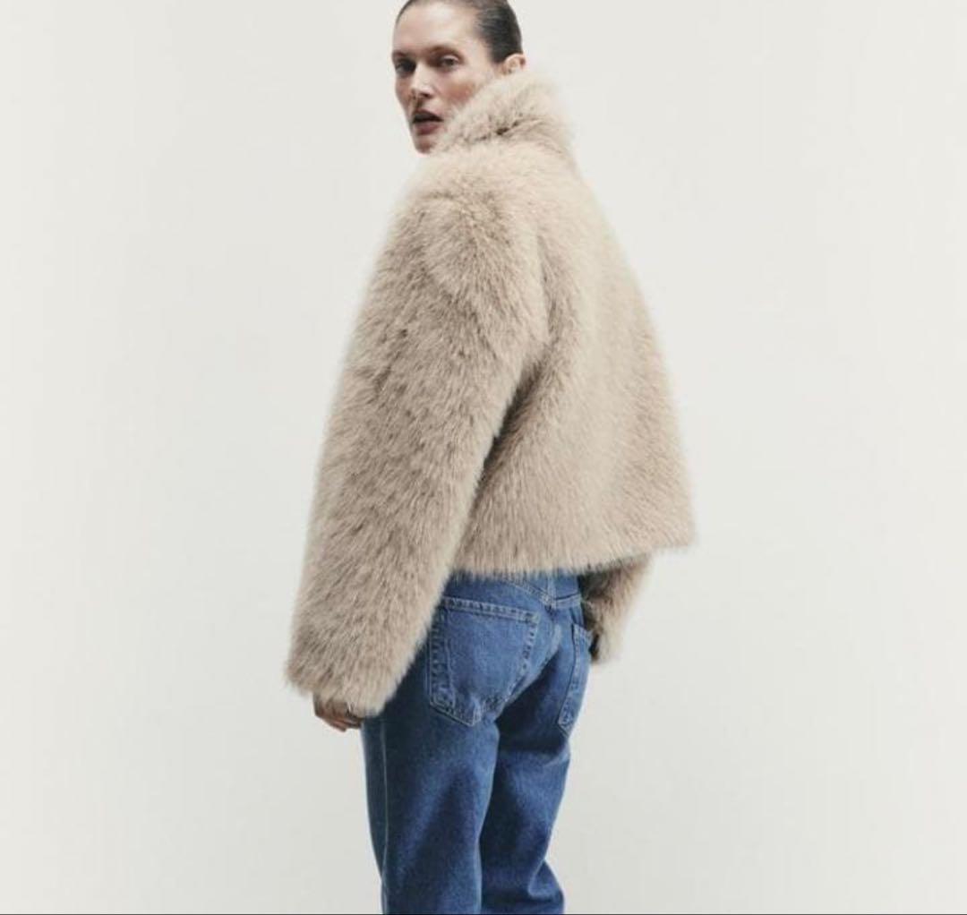 ZARA ザラ ダブルフェイス フェイクファージャケット XS