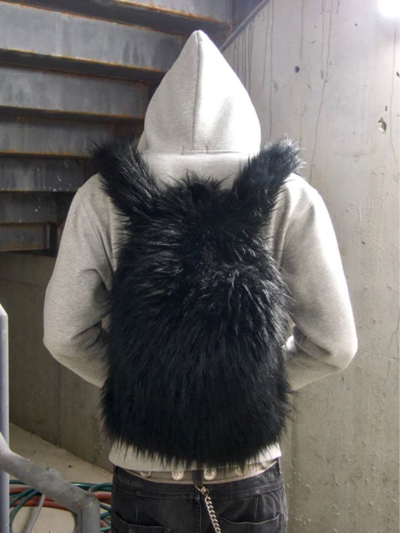 ブラックファーリュック opium fur black backpack 黒
