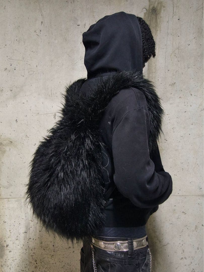 ブラックファーリュック opium fur black backpack 黒