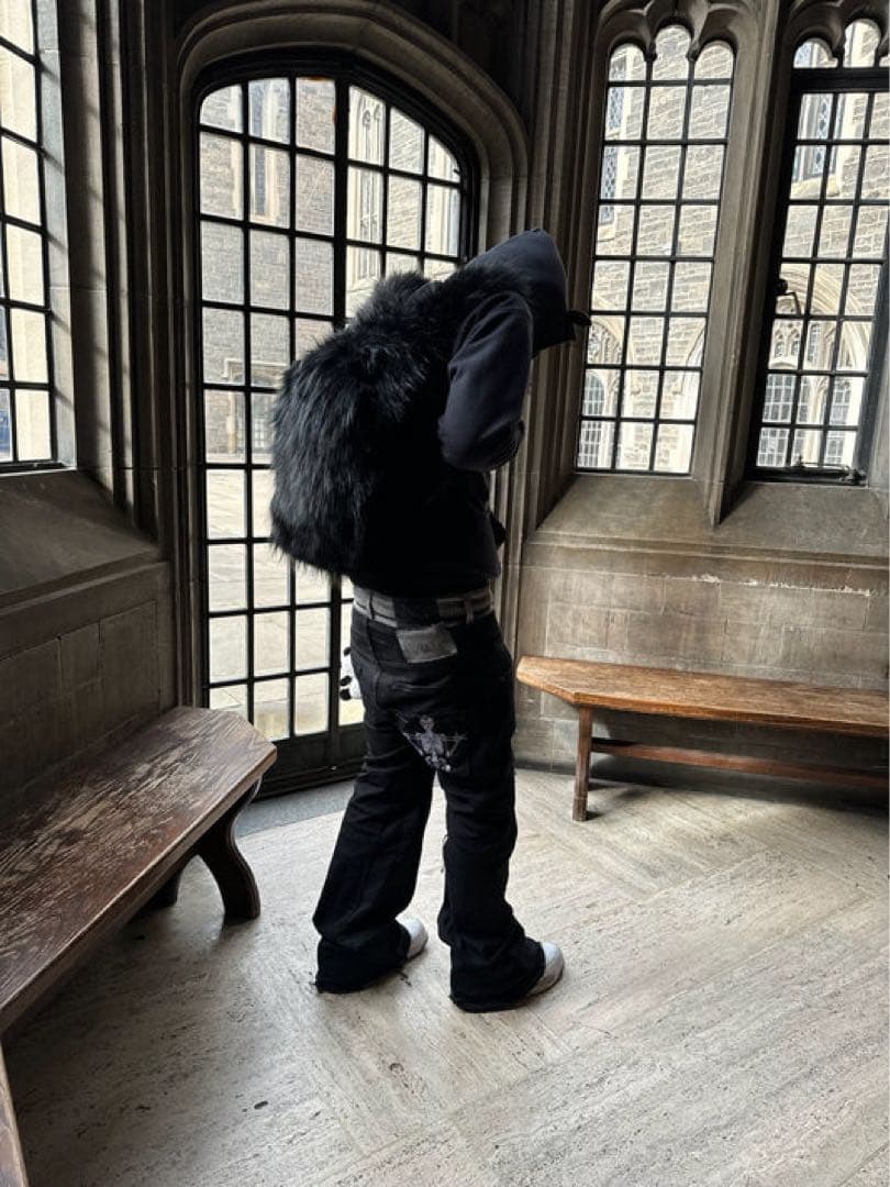 ブラックファーリュック opium fur black backpack 黒