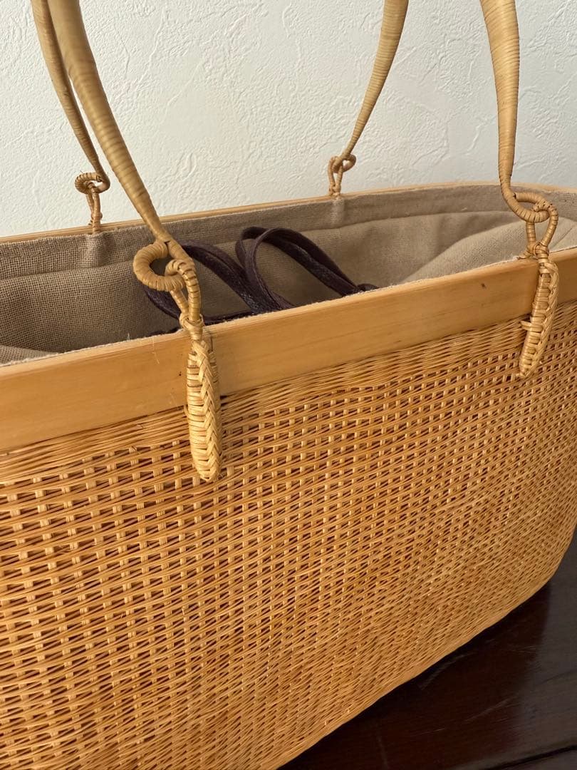 プラニー工房　高級籠バック（少し大きめ）