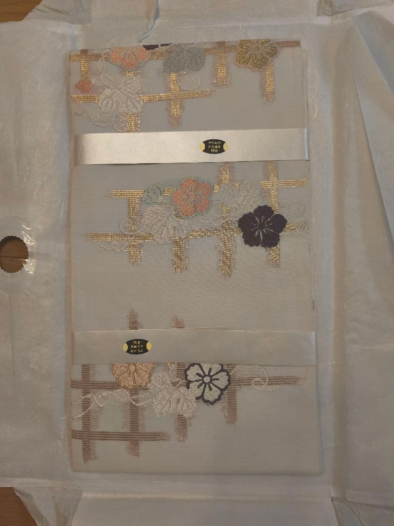 【新品・未使用】西陣 河合美術織物　唐織 紗の袋帯　夕顔棚