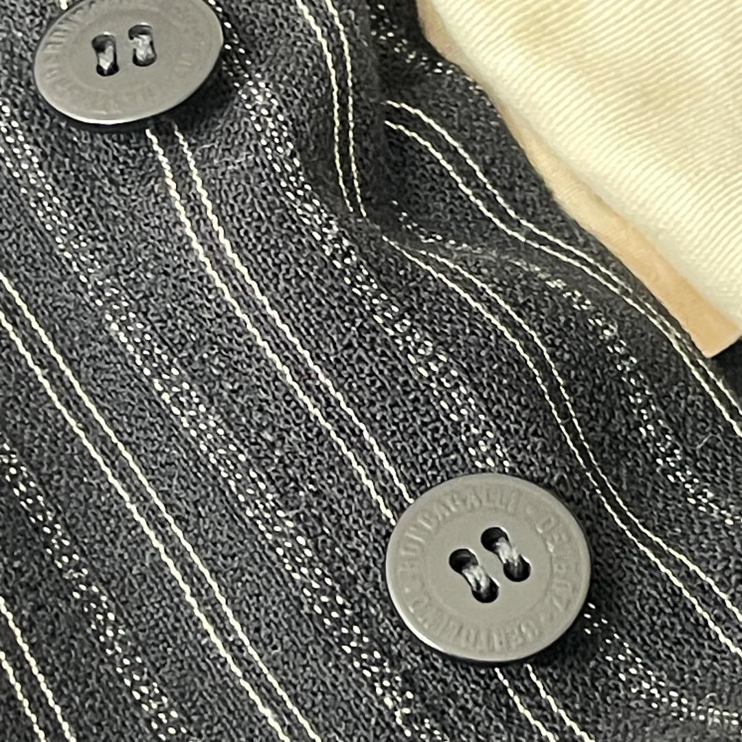 40-50s フレンチワーク ストライプ ブラック ファーマーズ W31