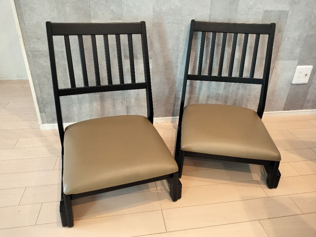 2脚セット！　お座敷チェア スタッキング チェア　足が楽な座椅子