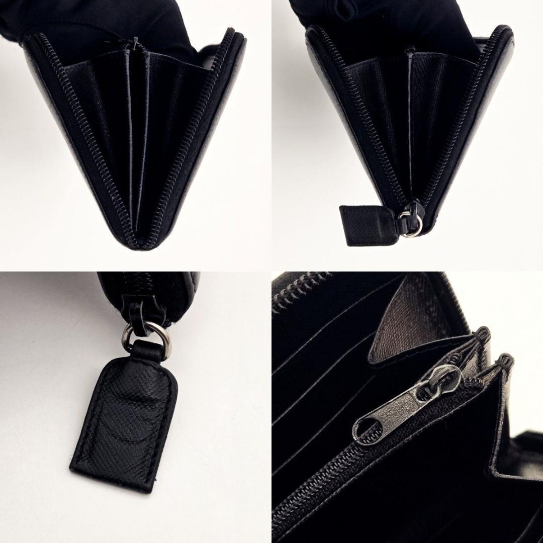 プラダ 長財布 三角ロゴ ブラック サフィアーノA713 ラウンドファスナー