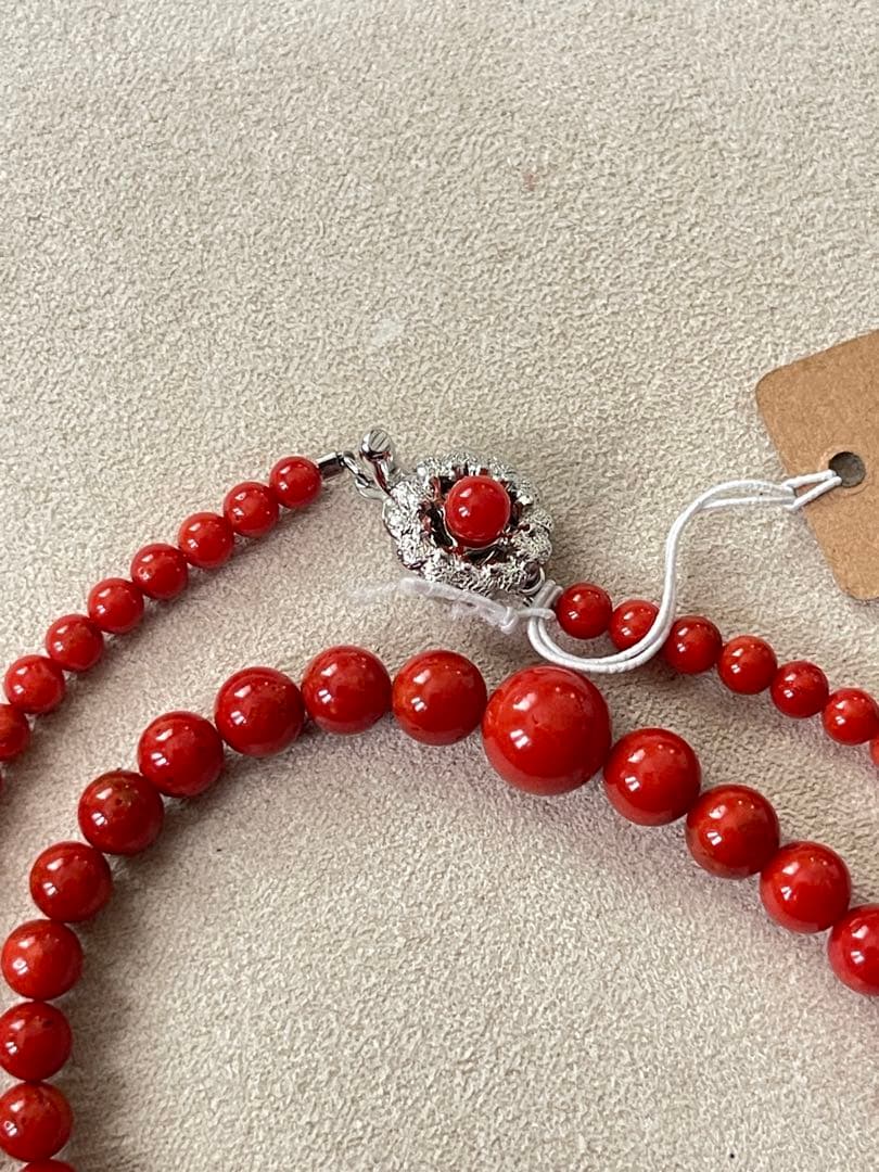 珊瑚サンゴネックレス9mm、重约17g