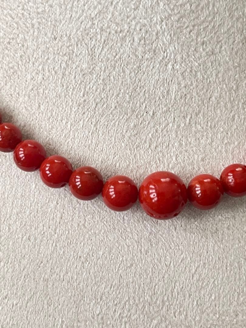 珊瑚サンゴネックレス9mm、重约17g