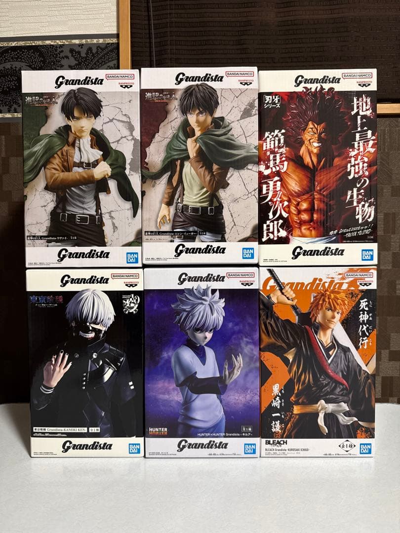 フィギュア　６点(エレン　リヴァイ　黒崎一護　キルア　金木研　範馬勇次郎)