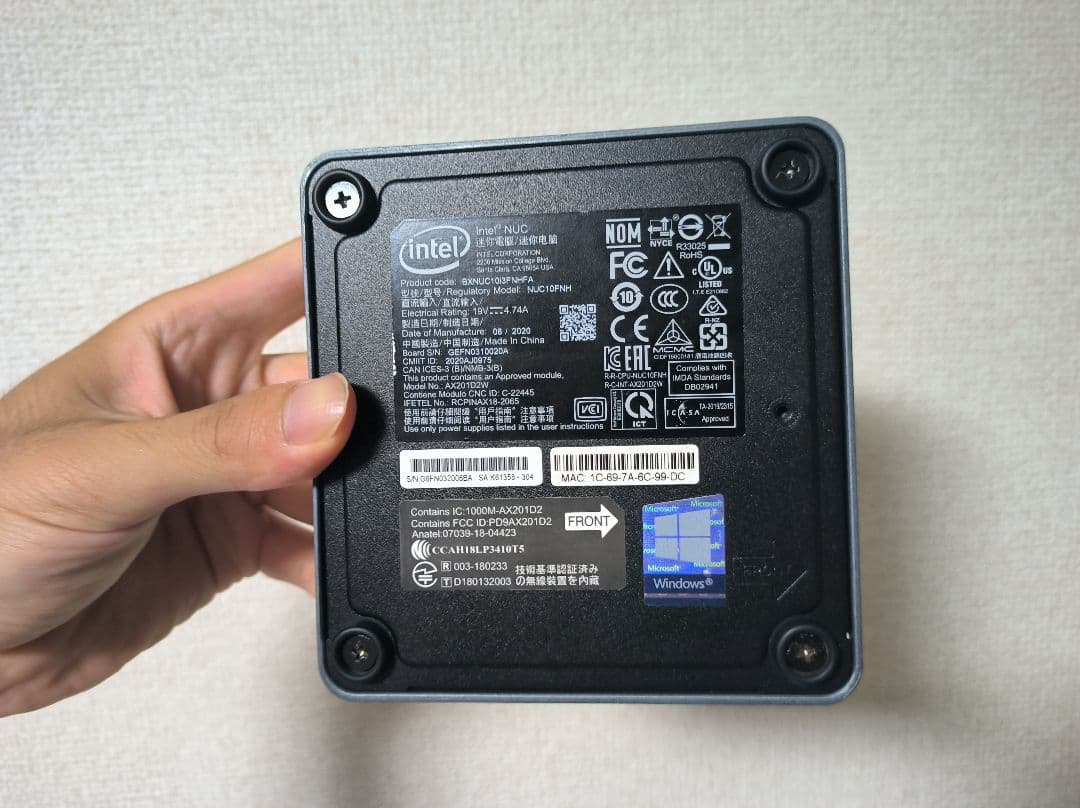 intel nuc 小型PC i3 10th メモリー16GB m.2+hdd