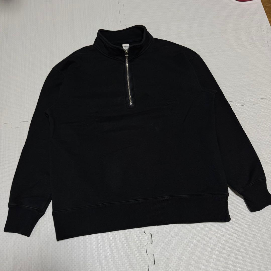 ロンハーマン ハーフジップ　プルオーバー　スウェット　オーバーサイズ　黒　S