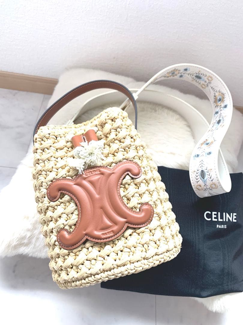 セリーヌ CELINE ティーンドローストリング かごバッグ