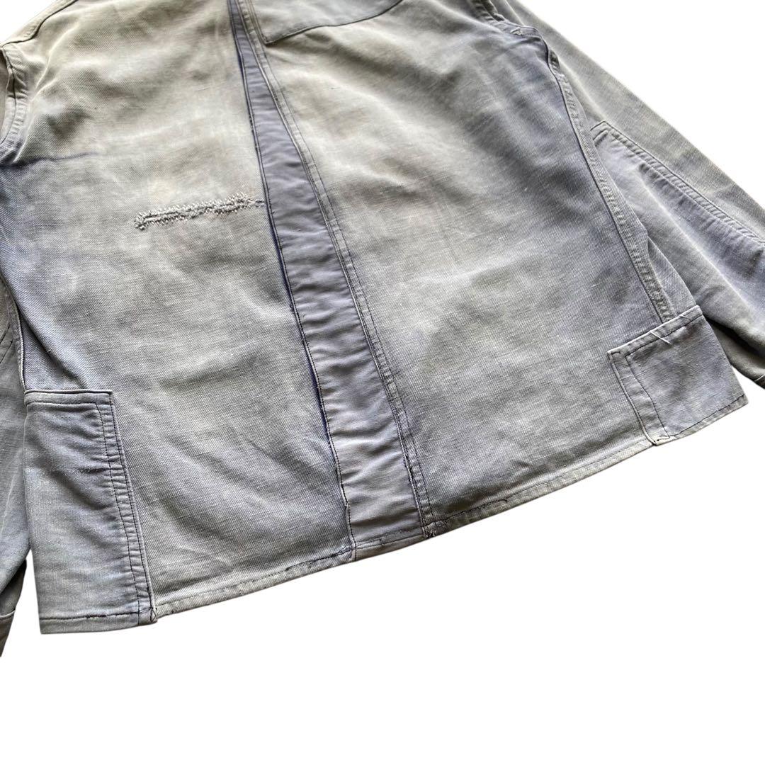 40〜50s フレンチ ヴィンテージ カバーオール モールスキンジャケット ボロ