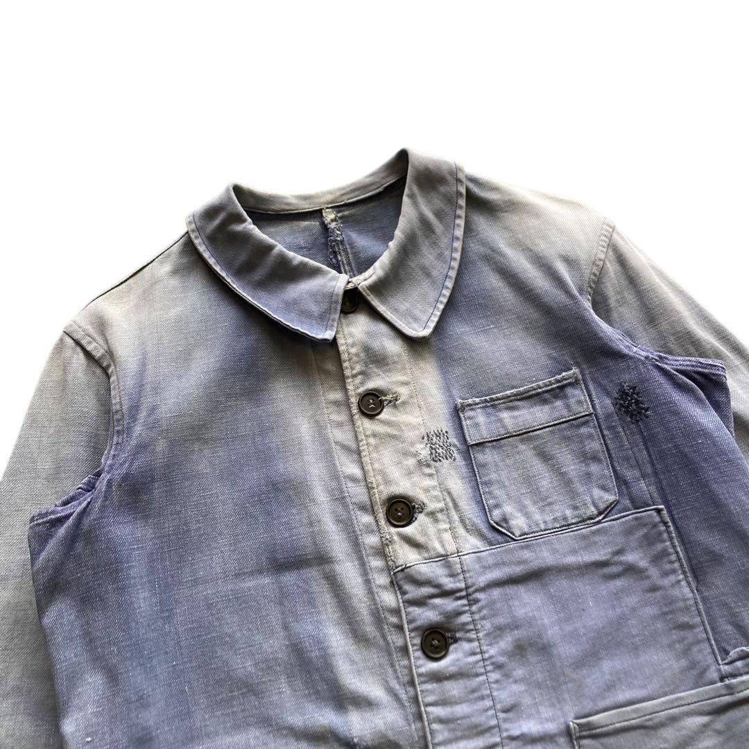 40〜50s フレンチ ヴィンテージ カバーオール モールスキンジャケット ボロ