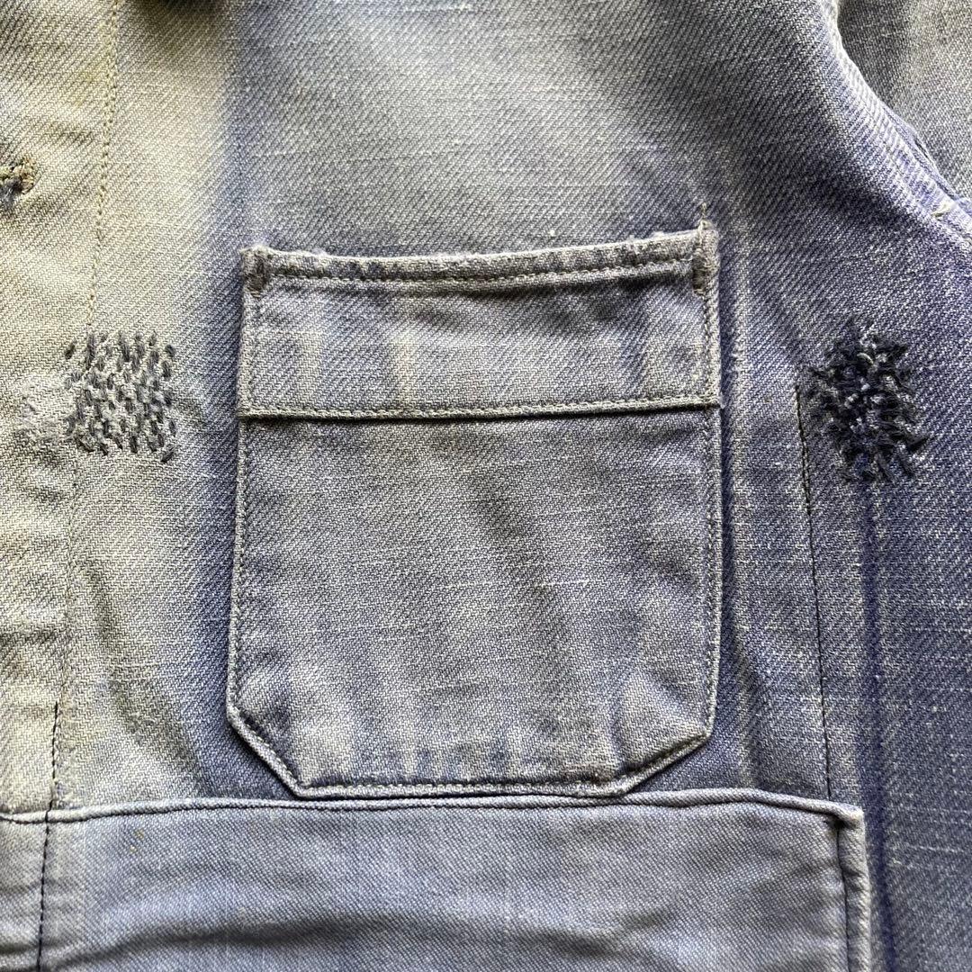 40〜50s フレンチ ヴィンテージ カバーオール モールスキンジャケット ボロ