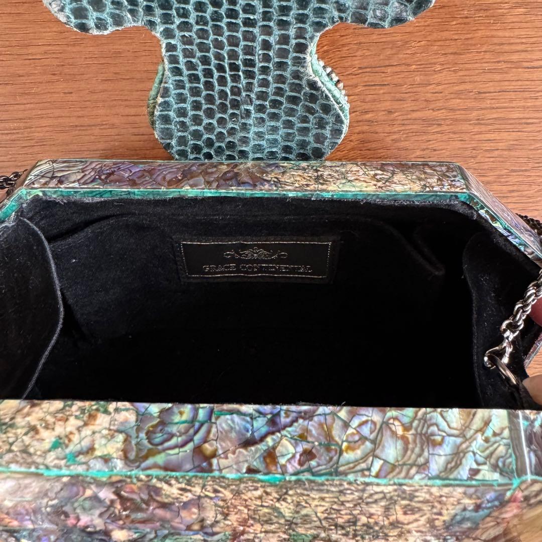 【美品】GRACE CONTINENTAL フラワーシェルクラッチ