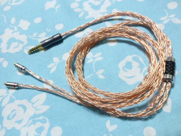 MMCX 102SSC 撚り線 16芯 ブレイド編み 4.4mm5極 ワイヤ入