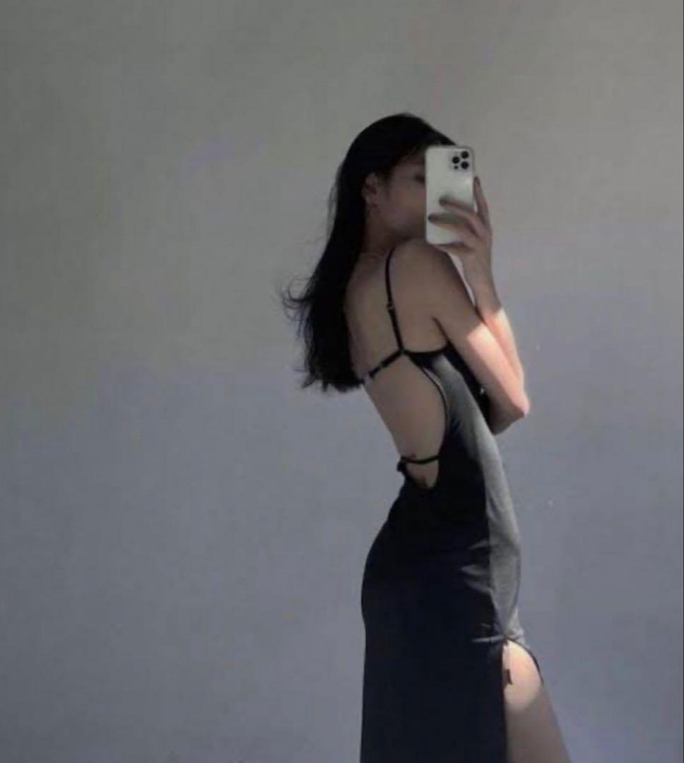 melt the lady バックオープンキャミワンピース ブラック