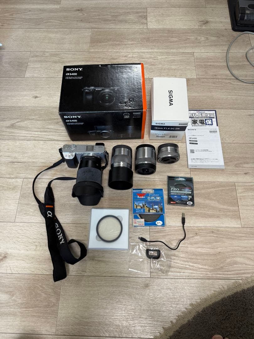 中古SONY α6400 + SIGMA&ソニーレンズセット ミラーレス一眼