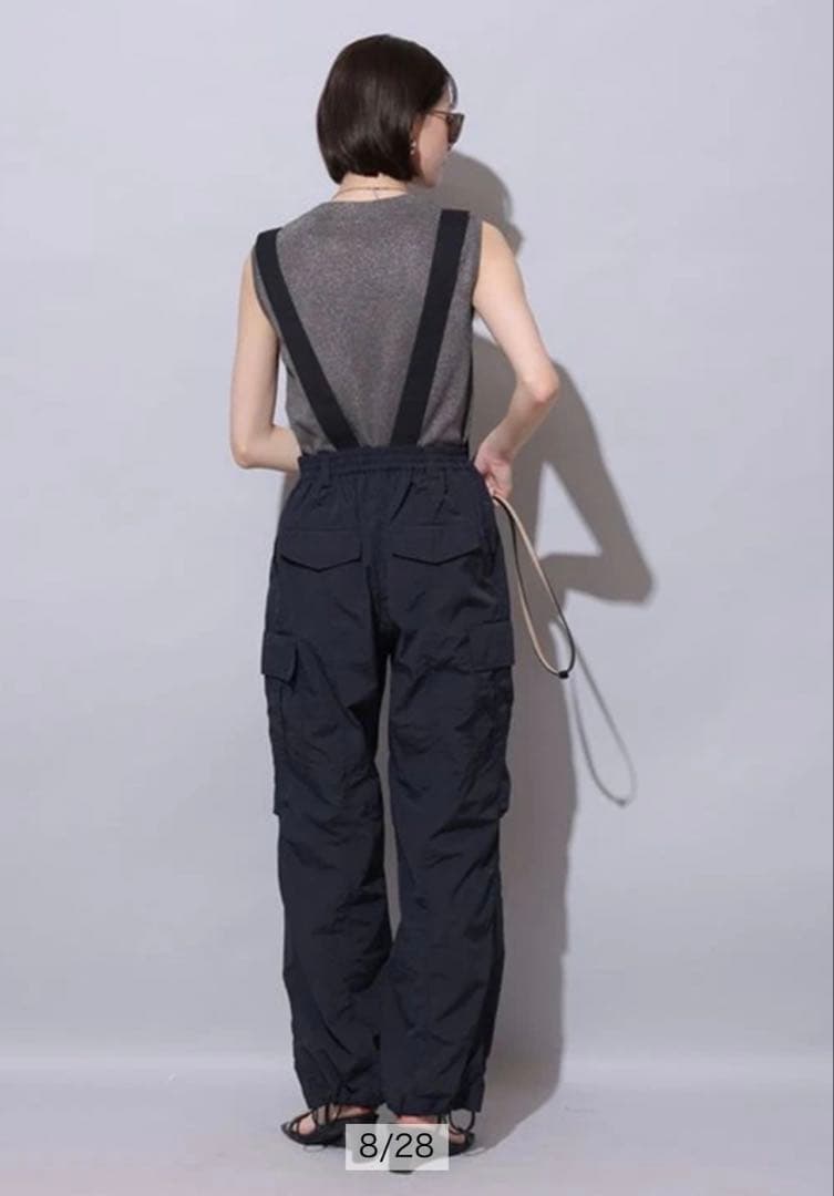 Arpege story 撥水サス付きパラシュートパンツ　ネイビー　新品