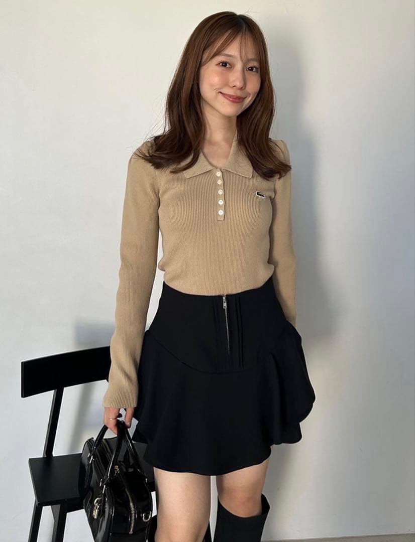 SNIDEL スナイデル　レイヤードフリルミニスカショーパン　ブラック　1サイズ