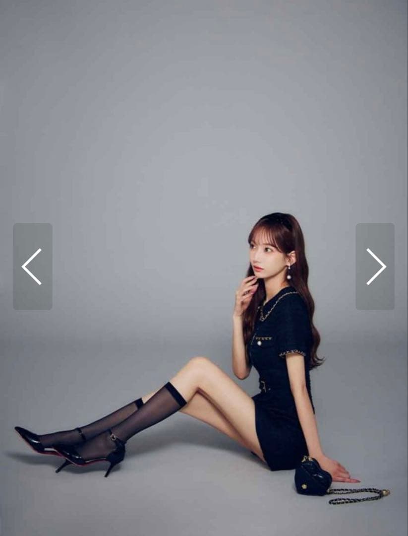 ジュエルズネイビー ジップアップ ツイードドレス Sサイズ未使用