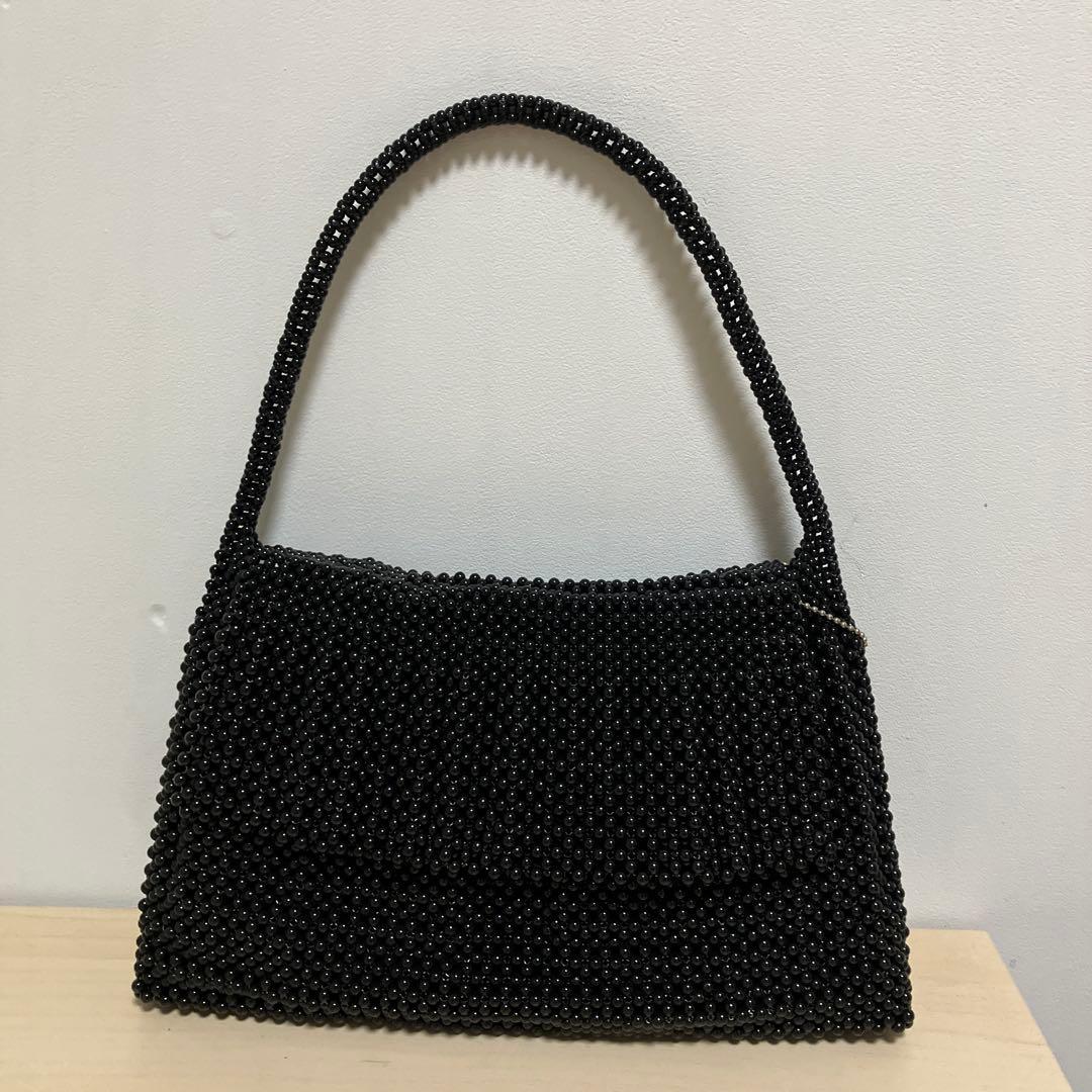★R21 レジーナ 黒珊瑚 サンゴ ハンドバッグ ビーズ フォーマル
