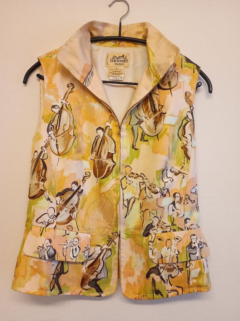 HERMES エルメス ジレ ベスト オーケストラ柄