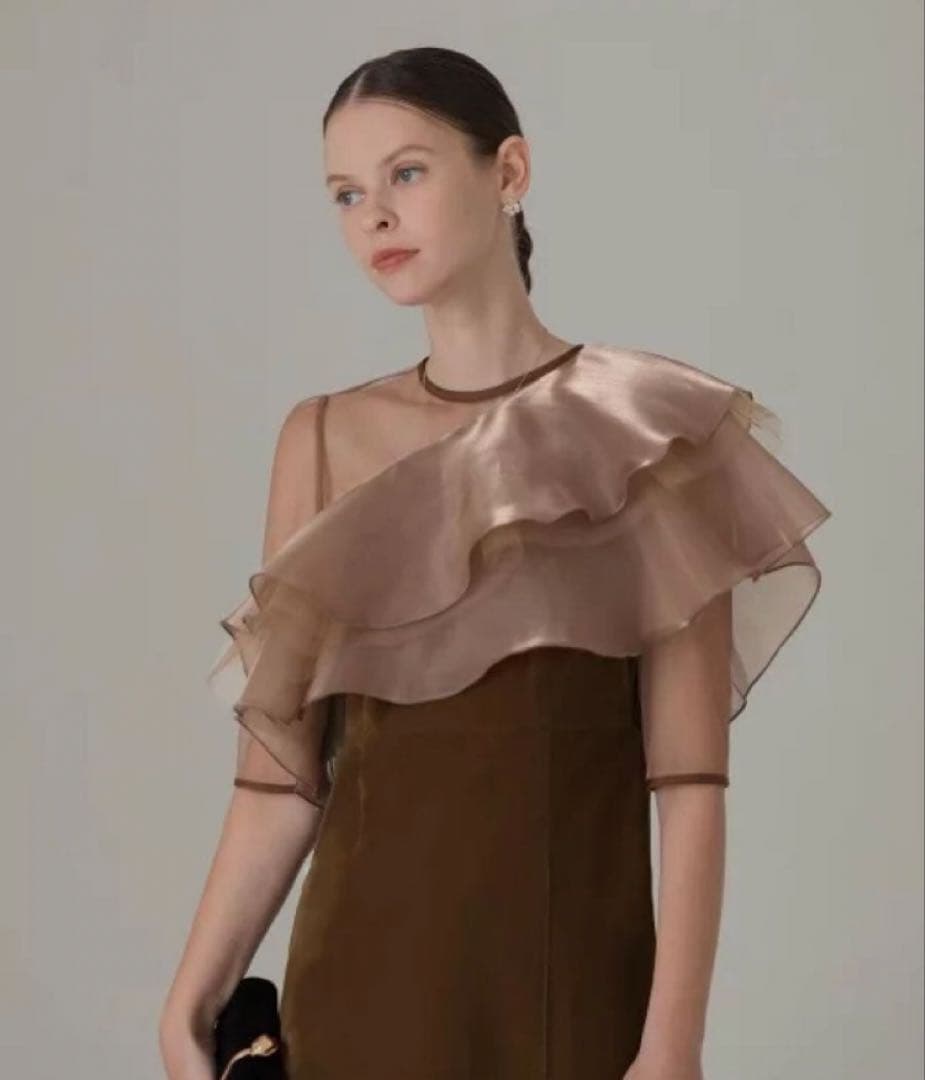 leja ドレス アシンメトリーティアードフリル3WAYベロアワンピースドレス