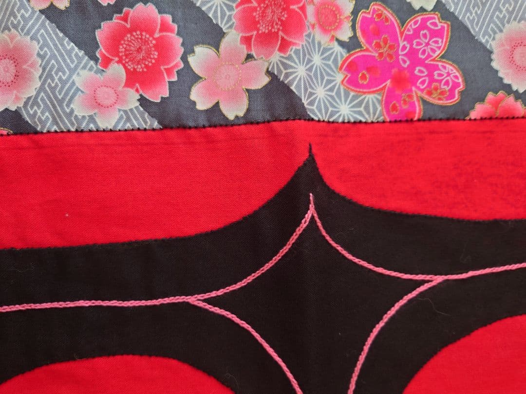 ハンドメイド アイヌ文様刺繍 タペストリー