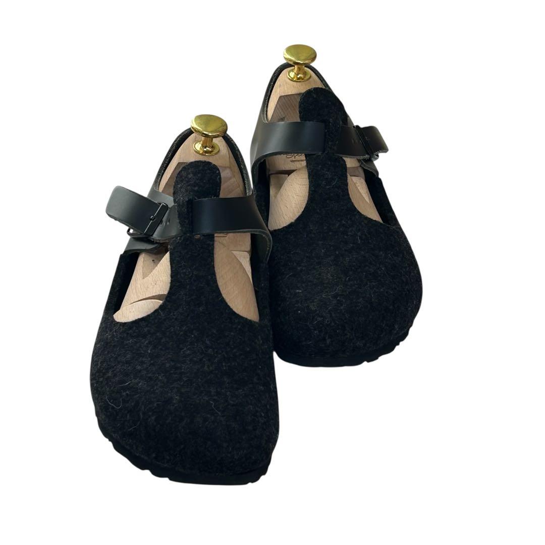 ゆう ビルケンシュトック パリ フェルト×レザー　ブラック 24cm