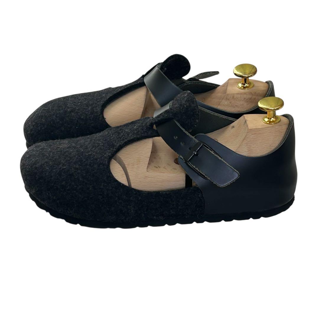 ゆう ビルケンシュトック パリ フェルト×レザー　ブラック 24cm