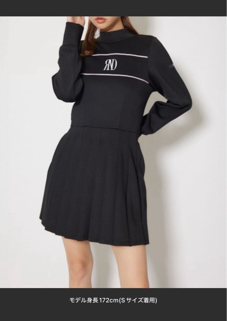 【RIENDA GOLF】バックリボンRNDロゴカットワンピース 秋服 冬服