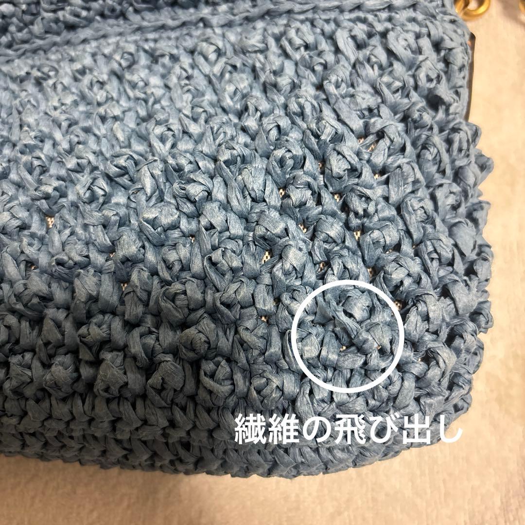 COACH チェリー柄ストロー素材ハンドバッグ