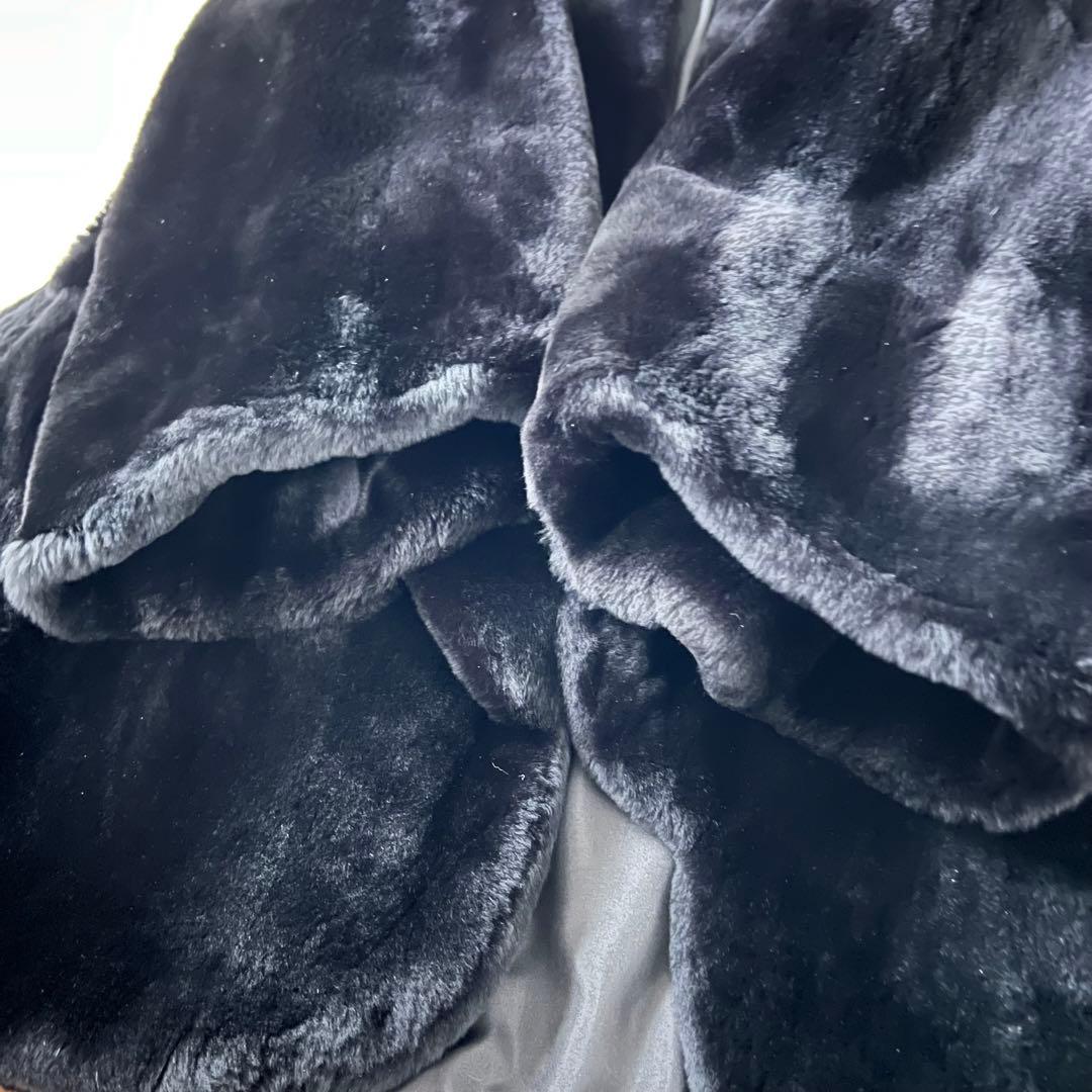 【極美品】ロング丈 シェアード ミンク ファーコート リアルファー 毛皮 LL