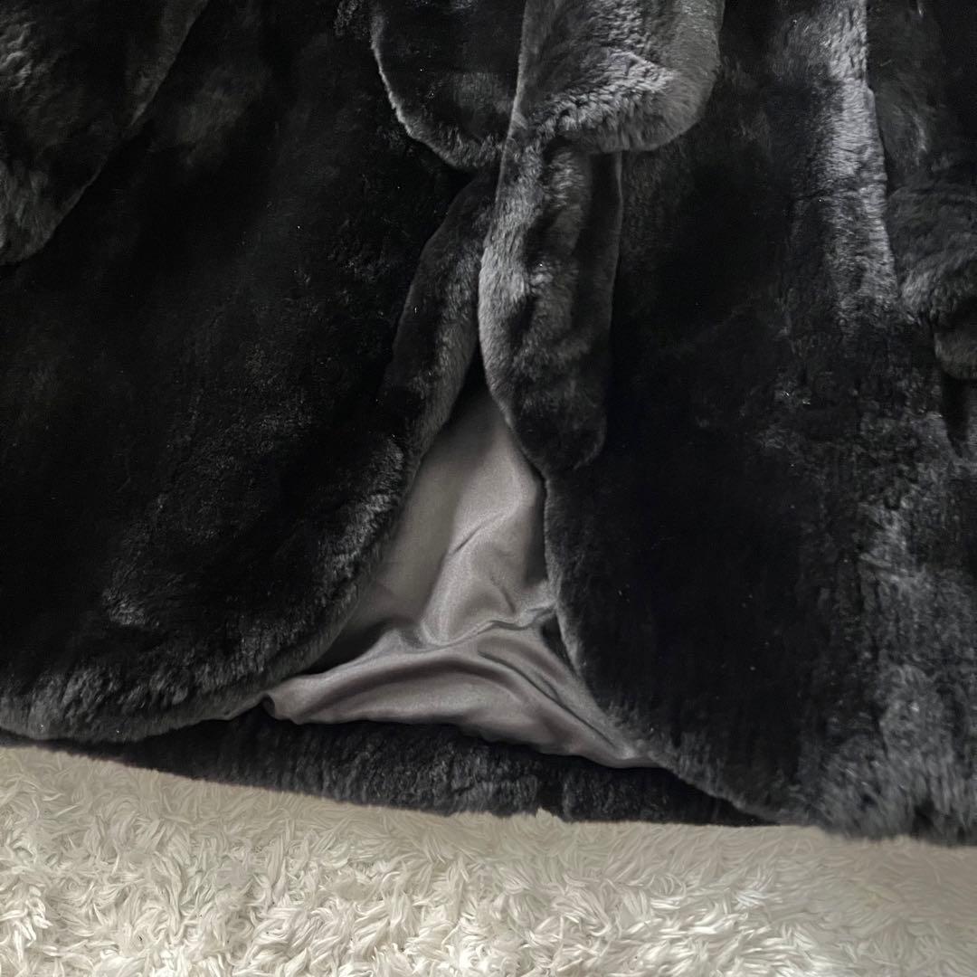 【極美品】ロング丈 シェアード ミンク ファーコート リアルファー 毛皮 LL