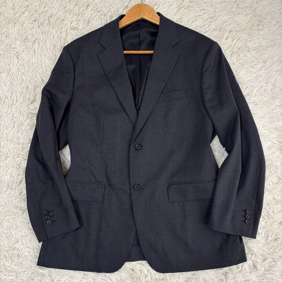 ユニクロ セットアップ スーツ ストレッチウール 背抜き 52 ダークグレー