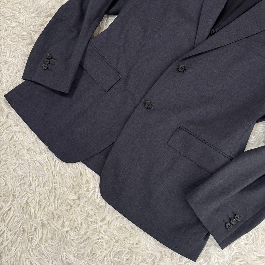 ユニクロ セットアップ スーツ ストレッチウール 背抜き 52 ダークグレー