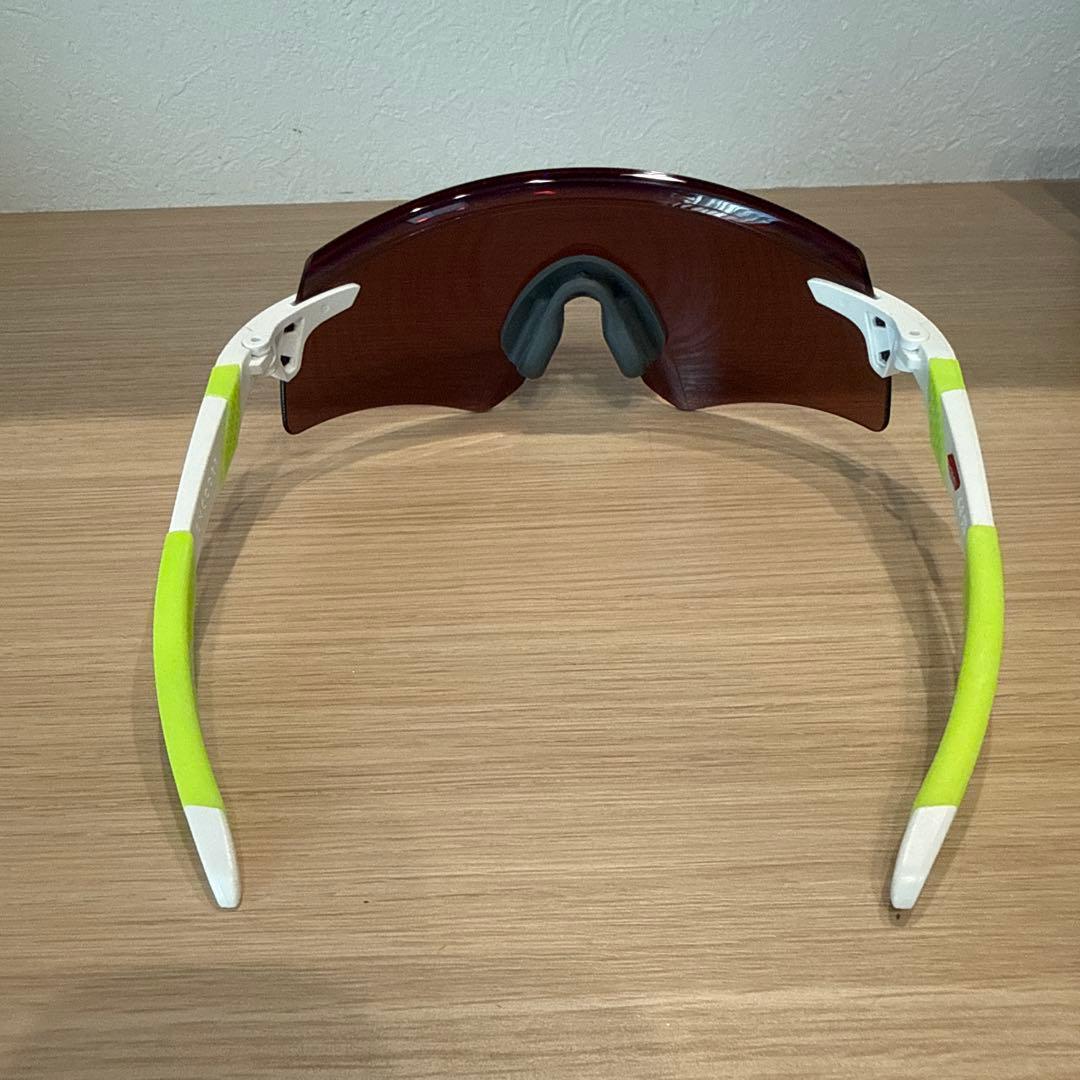 Oakley スポーツサングラス 赤レンズ ホワイト/グリーン